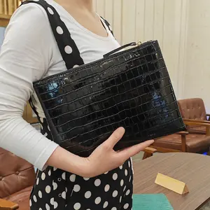Fashion Women Envelope Clutch Purse Bag Crocodile Patterned PU leather Ladies Evening Party Clutches