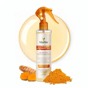 VitaPhyte Exfoliating Kojic Acid & Turmeric Spray for Body & Feet with Niacinamide & Hyaluronic Acid Gentle Exfoliating Mist for Smoother Brighter Looking Skin 6.76 fl oz 200 mL