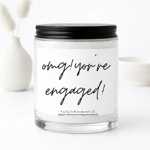 OMG! You Are Engaged Candle – Engagement Gift for Couple or Friend, Bridal Shower Candle, Bride-to-Be Gift, Personalized Engagement Candle, Trendy Engagement Merchandise & Cute Engagement Keepsake, Valentines day gifts for couple, Baby shower gift candles