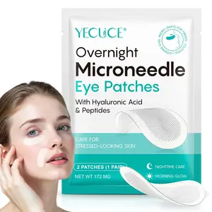 Yecuce Micro Needle Under Eye Patches 2p, Hyaluronic Acid & Peptides, Non-Slip Overnight Mask, Vegan Formula, Suitable for All Skin Types