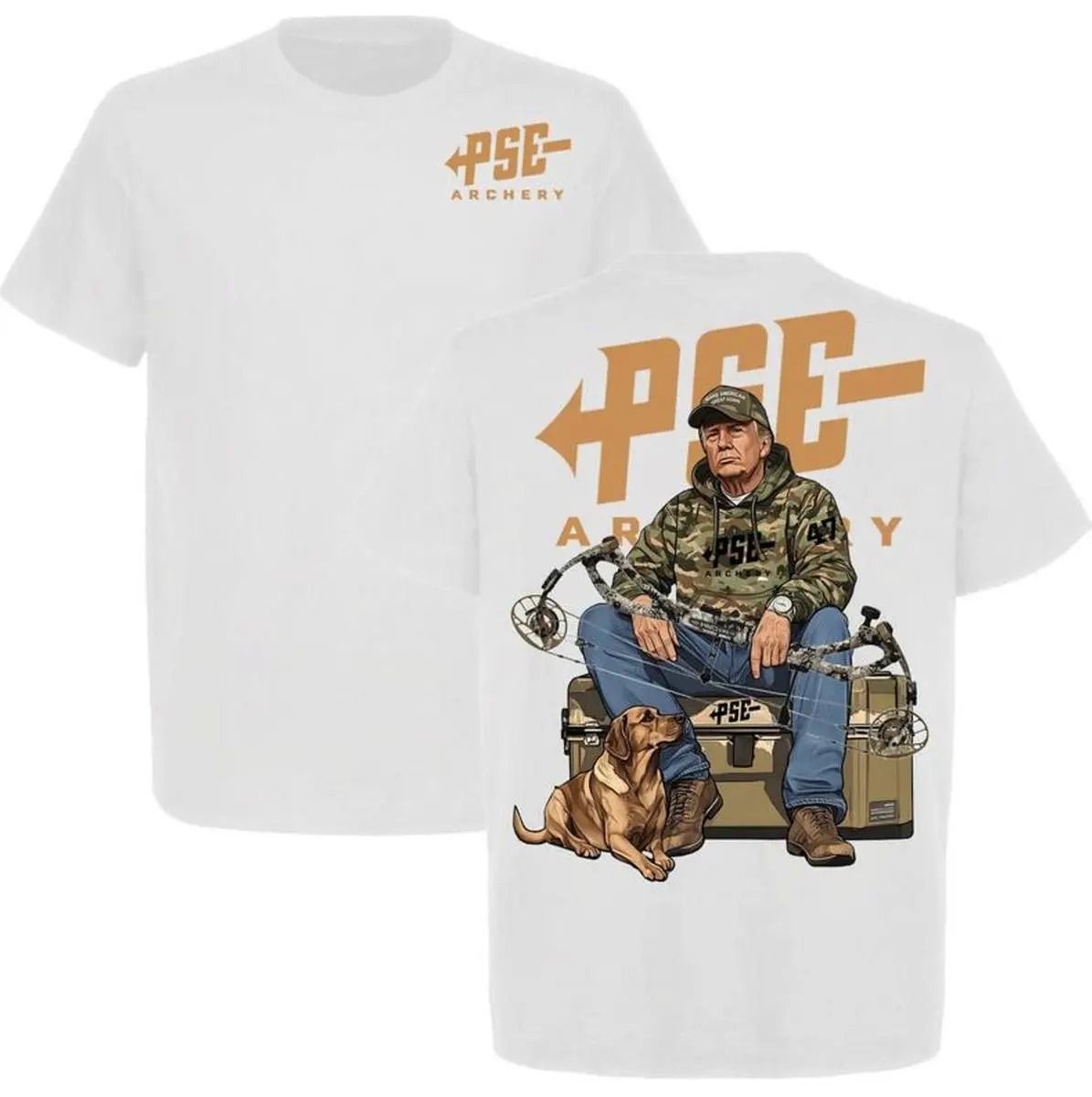 Exclusive PSE Archery Bowhunter TShirt With Dog, Cool Hunting Tee For Archers, Camo Outdoor Lovers, Compound Bow Gear Fans, Gift for Hunters & Country Dads - High Quality