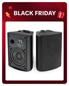 Herdio Wireless Bluetooth Connectivity, Stereo Audio Kit for Android/IOS Devices, Waterproof Material, For Outdoor Wall Mounting (Pair, Black/White)