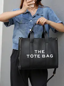 New PU Letter Tote Bag for Women, Simple and Casual Large Capacity Handbag, Fashionable Casual Bag, Crossbody Shoulder Bag, Hot Selling Female Bags Wholesale