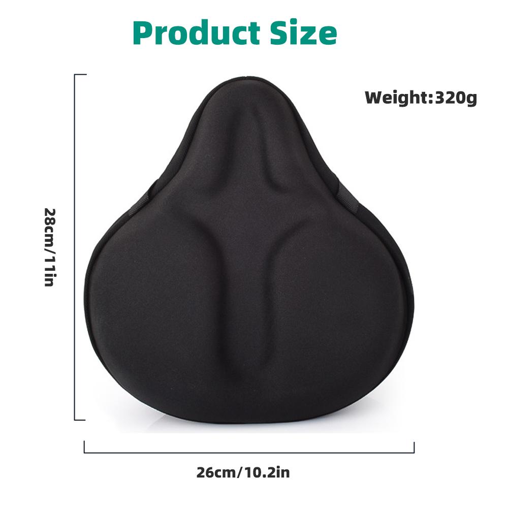 KEPEAK Silicone Bicycle Seat Cushion Cover, Thickened Widened Soft Comfortable, for Road and Mountain Bikes, Men's Women's Sports Cycling Accessory