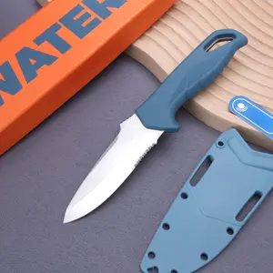 18060 outdoor straight diving knife, PVC handle, CPM high hardness corrosion-resistant blade, EDC tool for outdoor fishing and camping, the best gift.