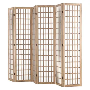 VEVOR Room Divider,  6 Panel Japanese Room Divider, Wood Folding Privacy Screen Indoor, Japanese Partition Dividers Portable Decoration Screens, for Room Separation Home Office Restaurant & Bedroom
