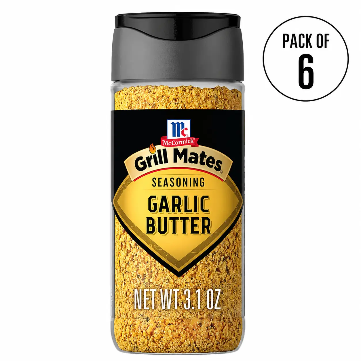 3.1 oz (Pack of 6),McCormick Grill Mates Garlic Butter Seasoning, 3.1 oz (Pack of 6)