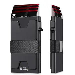 Men Multi-Functional RFID Blocking Smart Pop Up Wallet, Slim Credit Card Holder, Minimalist Front Pocket Design, Large Capacity Money Clip, Durable Expandable Backplate, Holds 12+ Cards Plus Cash, Pocket Wallet, Men's Gifts
