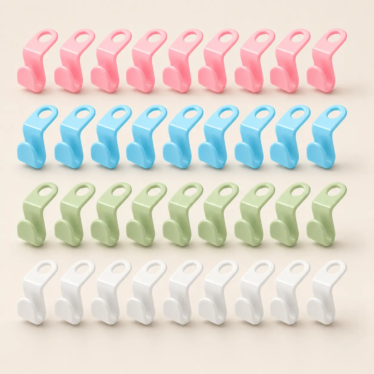 40 Pack Lightweight Adjustable Hanger Connector Hooks - Closet Organization Space-Saving Accessory, Foldable Stackable Closet Saver for Light Hanging