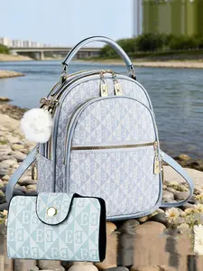 New Letter Print Mini Zip Backpack for Women, Stylish Casual Versatile Handheld Shoulder Crossbody Bag, Multi-Functional Fashionable Bag