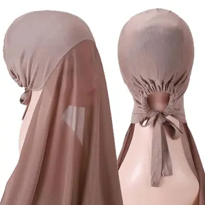 Women's Solid Color Chiffon Hijab Scarf Wrap Islamic Shawls Muslim Headscarves