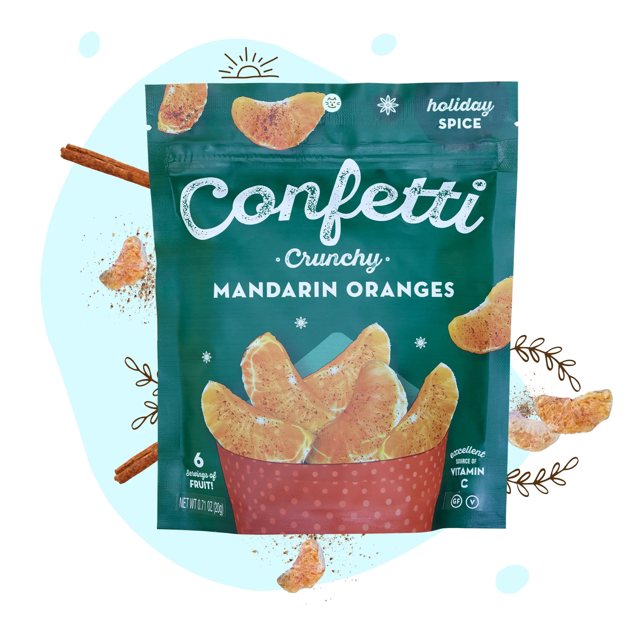 Lovely Mandarin Fruit Chips, Holiday Spice