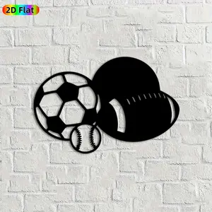 1pc Sports Balls Metal Wall Art,Sports Balls Statue Mural, Ideal Gift for Father's Day, Christmas, Sports Decor Enthusiasts, Weather-Resistant Metal Wall Decor Wall Sculptures, Perfect for Garage Wall & Backyard Fence Sports Enthusiasts Decoration