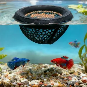 New Fish Rest Area Aquarium Floating Fish Shelter, Tank Feeding Ring Hideout, Aquatic Habitat Accessory, Ideal for Fish Comfort