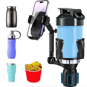 Child Cup Holder Phone Holder for Car - Large Car Rear Seat Cup Holder For Most 10-40oz Bottles & All Smartphones - 360 Degree Rotation - Car Accessories Car Cellphone Mount