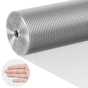 【fathersdaygift】VEVOR Hardware Cloth, 1/4 inch 48in x 50 ft 23 Gauge, Hot Dipped Galvanized Wire Mesh Roll, Chicken Wire Fencing, Wire Mesh for Rabbit Cages, Garden, Small Rodents