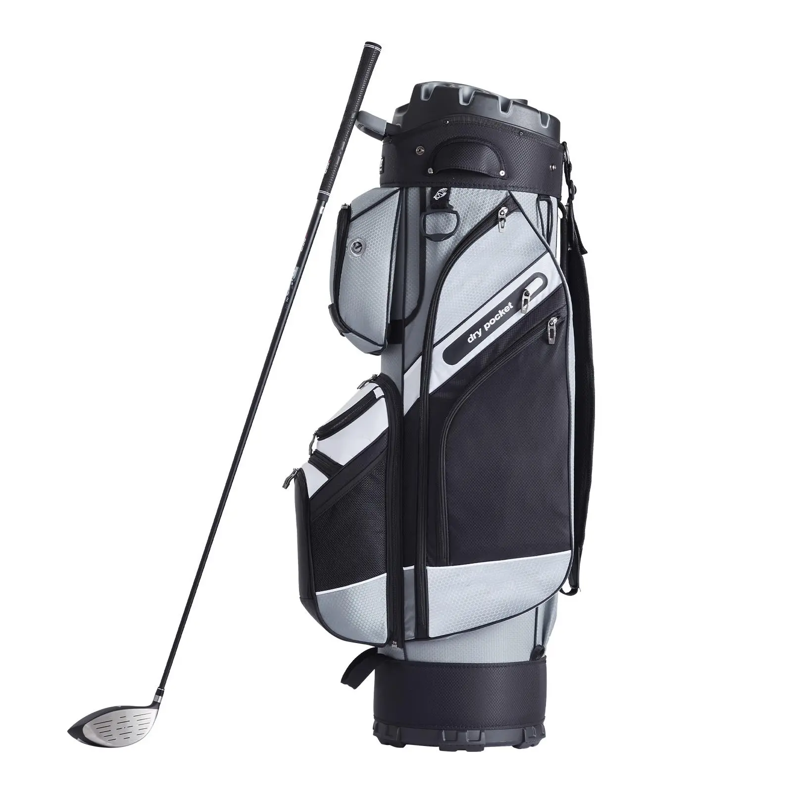 VEVOR Golf Cart Bag with 14 Way Organizer Divider Top,  41” 13 Pockets Premium Nylon Cart Bag, Durable Golf Bags with Handles & Dust Cover & Detachable Straps for Men & Women, Black Color-Block