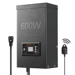 VEVOR 600W Landscape Transformer, Timer Photocell Sensor Equipped, Weatherproof Outdoor Lighting Converter, 120V AC to 12V/14V AC, Ideal for Exterior, Spotlight, Pathway, Pool Lighting, ETL Certi
