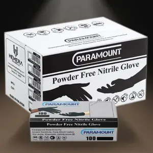 1000 PCS BLACK NITRILE GLOVES POWDER FREE LATEX FREE MECHANICS 4MIL