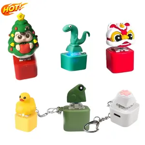 6pcs lizard-shaped sound effect keychains  a cat paw-shaped sound-activated keychain  and a fun rechargeable animal keychain   these stress-relieving toys with colorful lights and sounds are portable and entertaining gifts for both adults and children