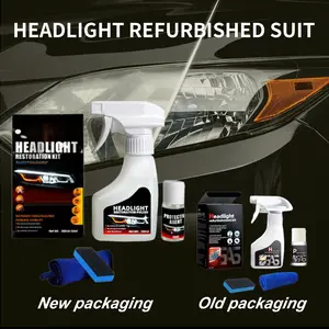 Headlight Cleaner Spray & Restoration Kit – Instantly Restores Cloudy & Yellowed Headlights – Fast Oxidation Removal with UV Protection – No Rubbing Needed – Fits All Cars