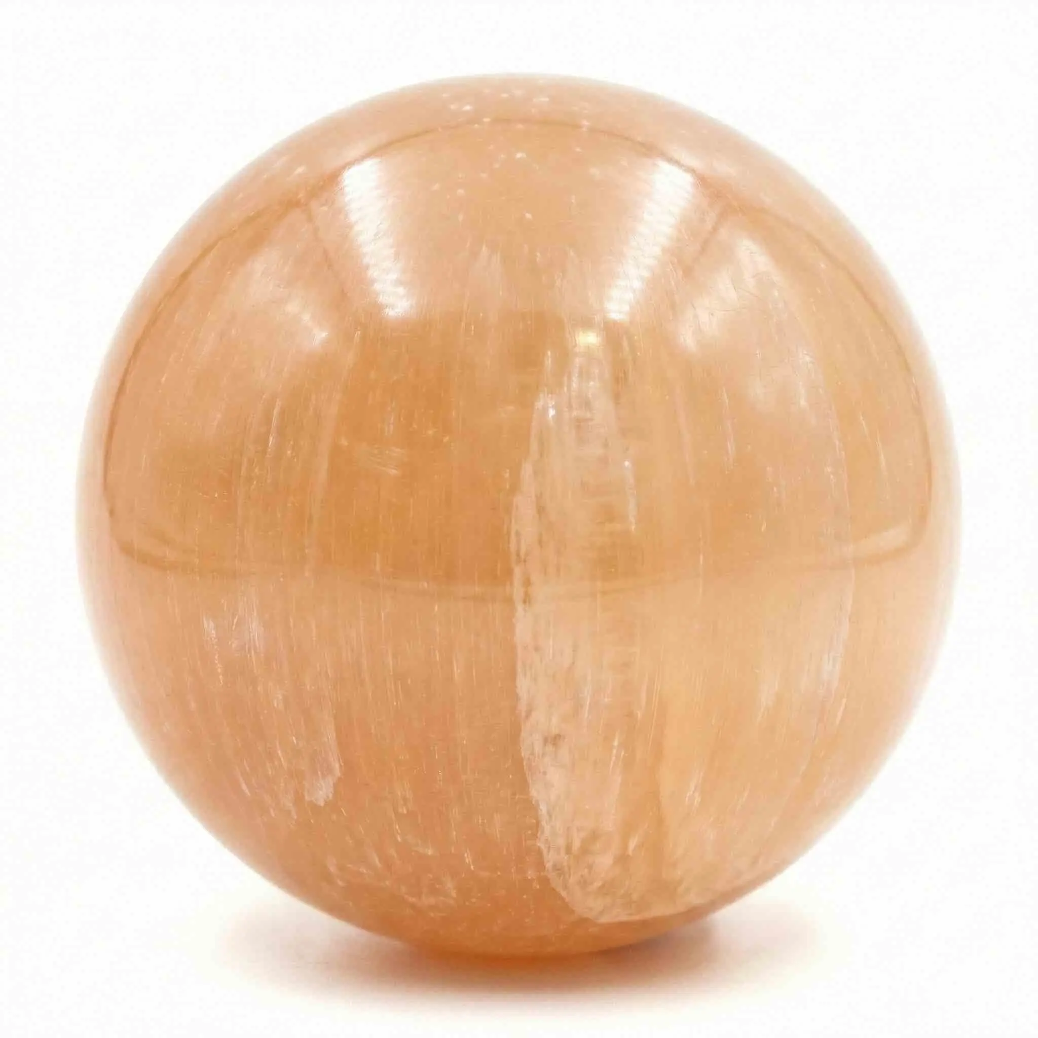 Orange Selenite Sphere — Energy Cleansing &amp; Meditation Crystal Ball