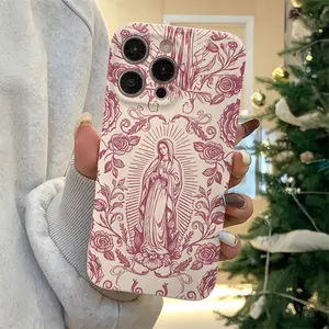 Virgin Mary Pattern Anti-Drop Tpu Phone Case Cover for iPhone 6/7/8/x/XS/XR/XS Max/11/12/13/14/15/16 Pro Max, Perfect Gift for Women & Girls