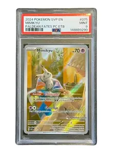Graded Pokemon TCG Single Slab - PSA 9 - Pokemon Center Mimikyu Promo Card - Paldean Fates #75