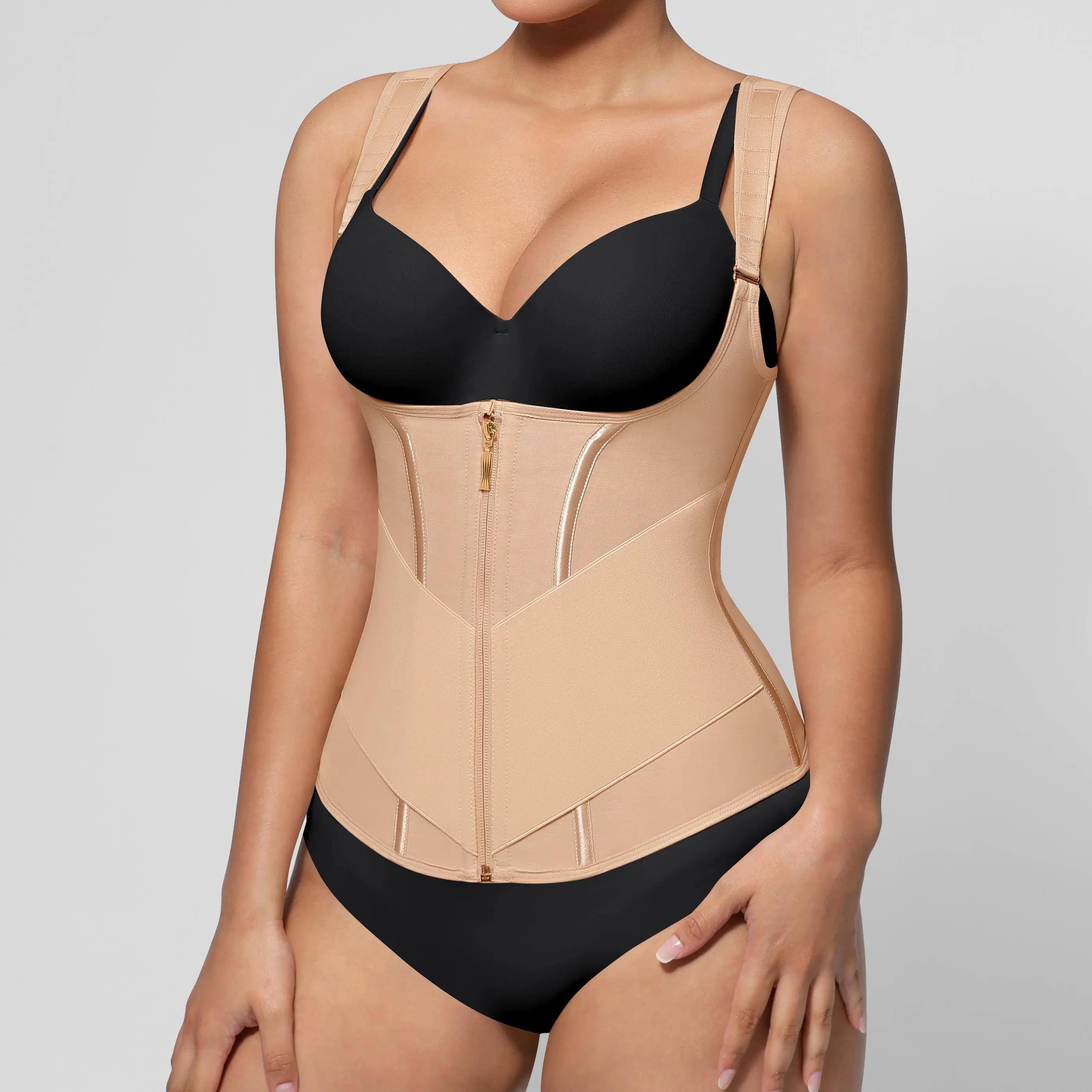Feelingirl FeelVibe V-shaped Waist Trainer for Women Latex Waist Trainers Vest Adjustable Wide Straps SummerVibes