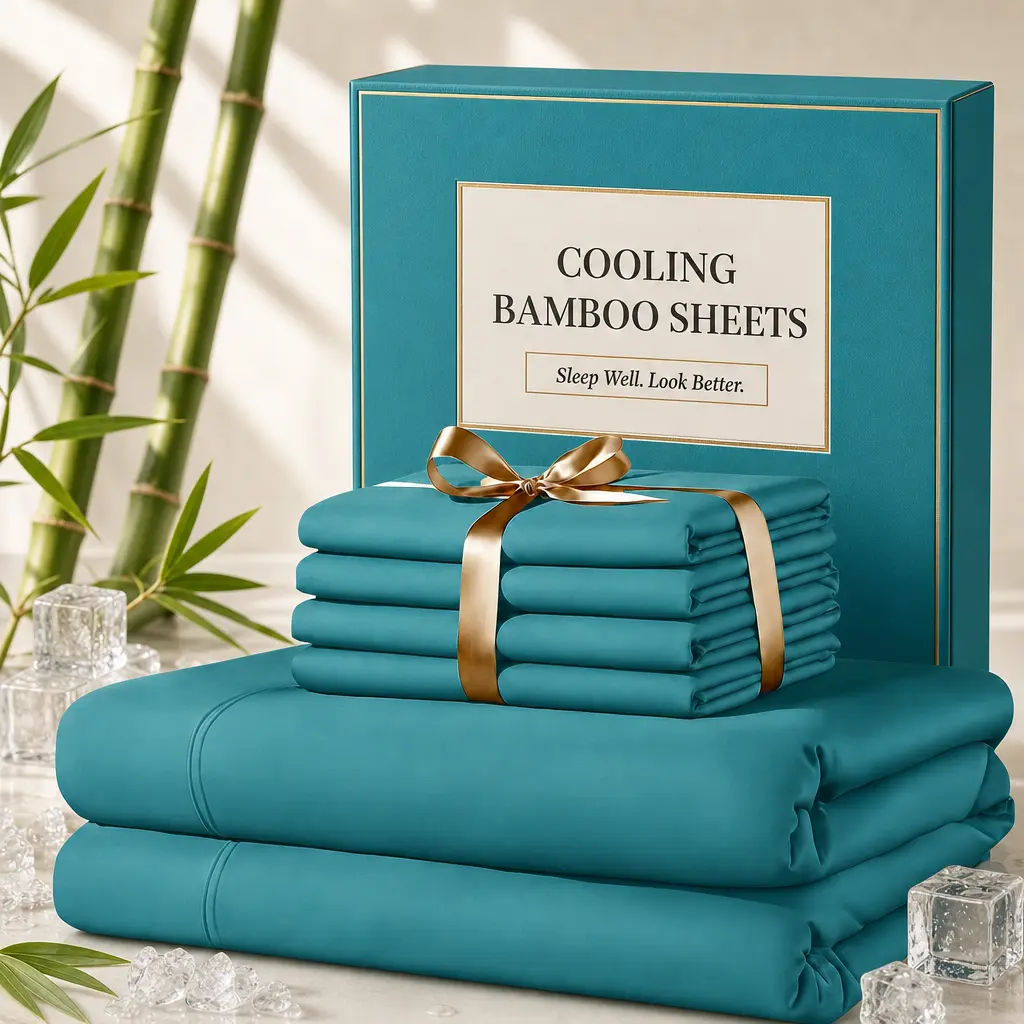 Luxurious Bamboo Sheets - Breathable and skin-friendly, easy care and machine washable, quality tested and made with love for you, suitable for kids, couples,Tiktokbacktoschool