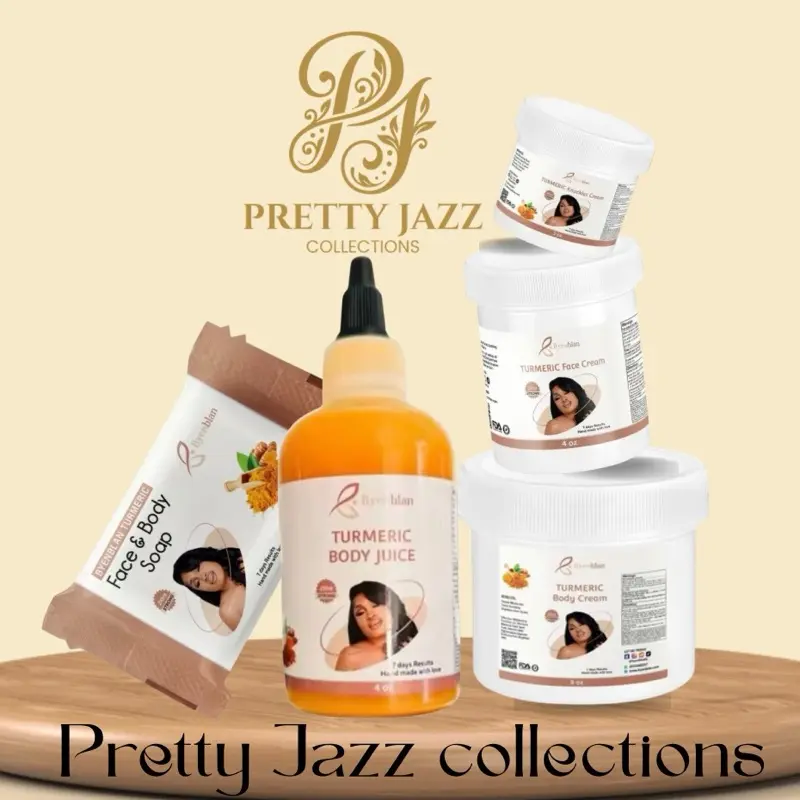 BYENBLAN 5pc Turmeric Face & Body Set (Soap, Creams, Smoothie) - Pure Turmeric Moisturizer for Radiant Skin, Even Tone & Acne Scars, Cleanser, Hydrating, Brightening, Set Pack, Restore, Body Care, Lightweight, Moisturizing, Anti-Acne, Dark Spot Correction