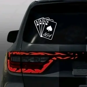 4 Aces, playing cards, with Area Code, decal sticker, ANY AREA CODE Available. vinyl window decal