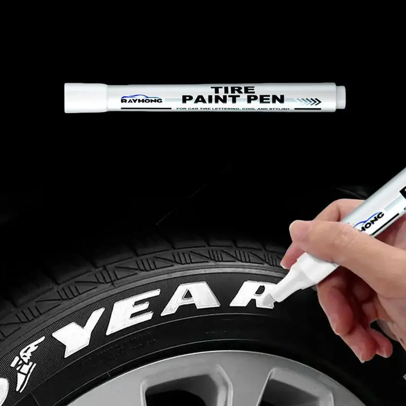 Waterproof Car Wheel Paint Pen, Tire Paint Pen, Permanent Marker Pen for Oil Stain, Graffiti & Repair, Car Repair Shop Use Tire Paint Pen, Tire Coating