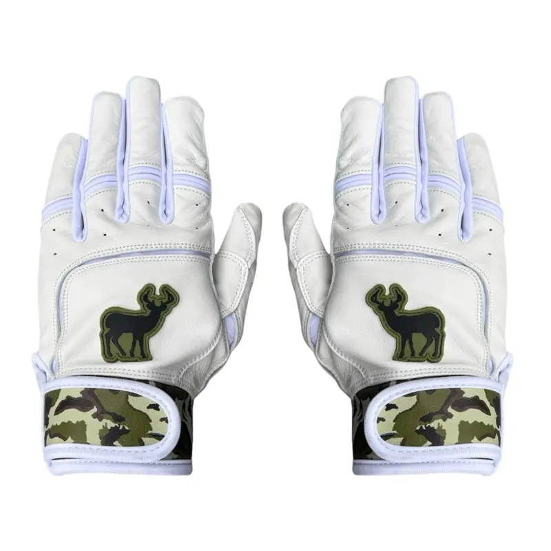 Deer Hunter Camo Baseball Batting Gloves with Camouflage Design and Deer Embroidery for Enhanced Grip and Comfort