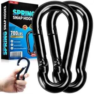 2 count 4In Spring Snap Hooks 700LBS Capacity, Carabiner Clip, Heavy Duty Rope Connector, Quick Link Carabiners Spring Snap Hooks for Indoor & Outdoor Activity, Camping, Climbing, Fishing, Hiking