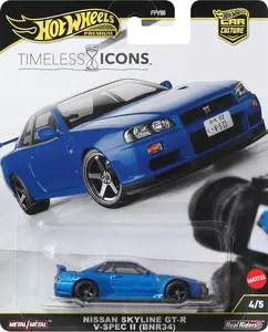 Hot Wheels Premium Car Culture "Timeless Icons" Nissan Skyline R34 GTR 1:64 Scale Diecast Model Car