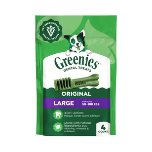 Greenies Veterinarian-Recommended Large-Size Adult Natural Original Flavor Dental Dog Treat Chews