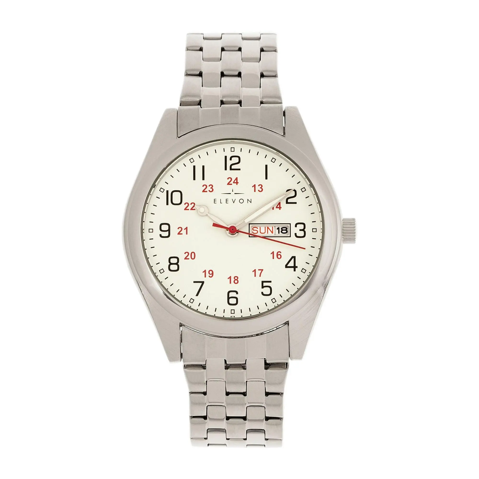 Elevon Men's Gann Silvertone White Dial Watch Elevon Men's Gann Silvertone White Dial Watch