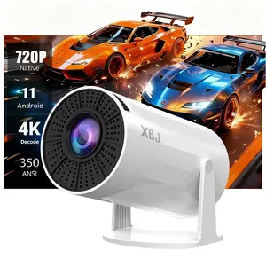 XBJ Mini Portable Projector with Wifi and BT5.2, Support 1080P, Manual Keystone Correction, 180° Rotation, Suitable for Outdoor/Bedroom Audio Viewing,Christmas Gift