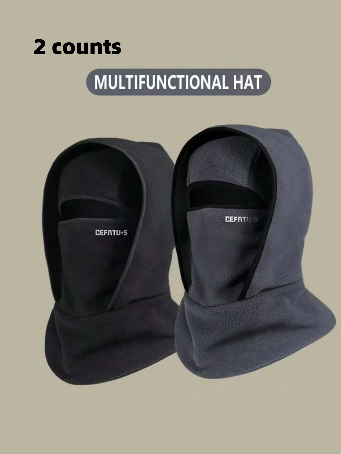 Men Women Winter Warm Sports Hat Scarf Ear Cover Set, Soft Comfortable Outdoor Windproof Neck Gaiter for Motorcycle Skiing Fishing