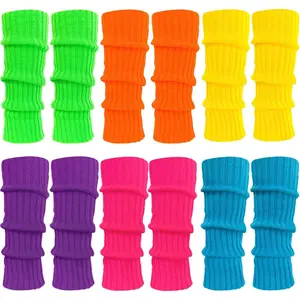 6 Pairs Leg Warmers Costume Accessories for Women, Women's Heavy Soft Extra Long Leg Warmers