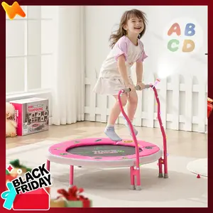 SportSoul Kids Trampoline for Kids,  36” Indoor Mini Trampoline for Toddlers with Non-Slip Foam Handle, Enclosed Design to Prevent Missteps, Stable & Safe Bounce