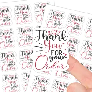 Thank You Order Stickers Pack, Decorative Labels for Small Business Packaging, Customer Appreciation, Ideal for Online Store Shipping, Express Gratitude