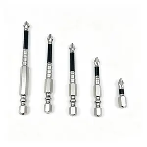 High Magnetic Screwdriver Bit Set 5PCS K5 Impact-Resistant Anti-Slip S2 Steel Drill Bits for Cordless & Electric Drills S2 High-Hardness Magnetic Crosshead ceramic