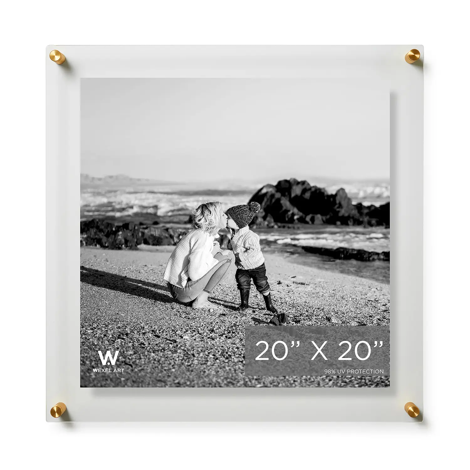 20x20" Modern UV-Grade Acrylic Floating Wall Frame