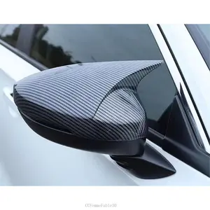 View Mirror Cover Compatible with Civic 2022-2025 Exterior Door Side Rearview Mirror Caps Decoration Carbon Black (with Light Groove,fits turn signals)CCFemmeFable30