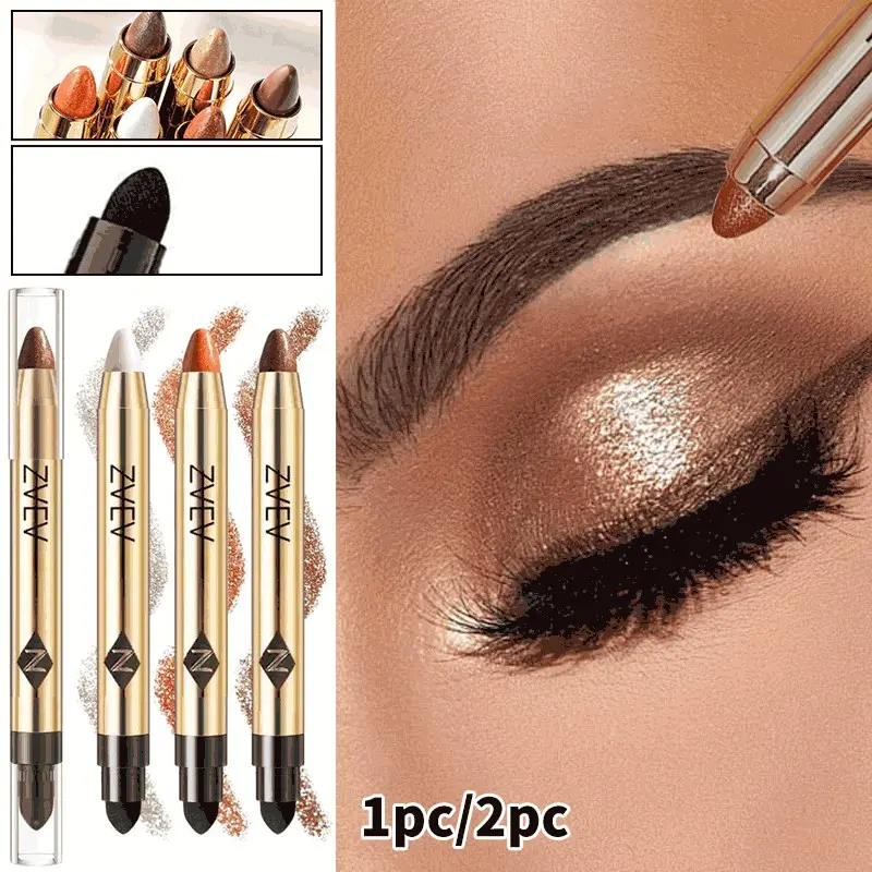 Long Lasting Shimmering Eye Shadow Pen, 1 Count Waterproof Glitter and Matte Eye Shadow Pen, High Pigmented Eye Shadow Stick, Colorful Eye Makeup Products, Cosmetic, Glitter Shimmer Eyeshadow, Eyeshadow Pencil