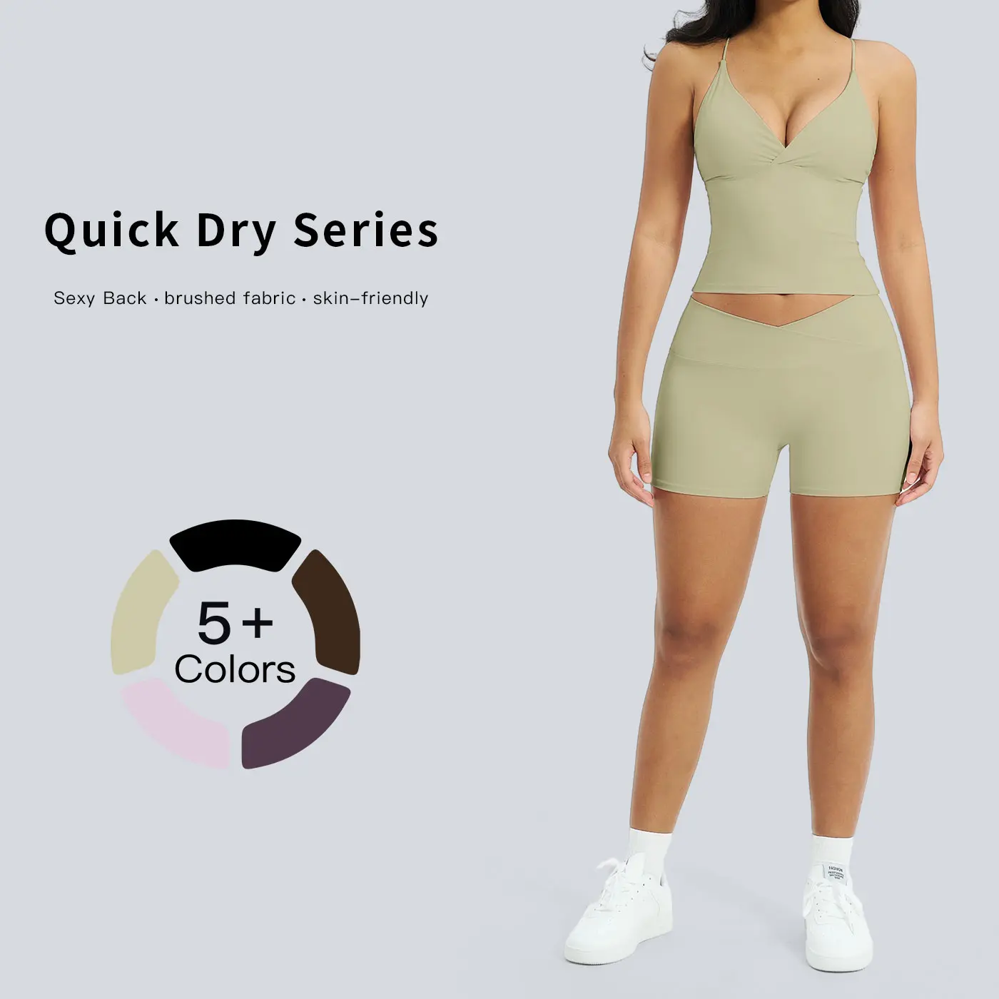 Tenwolf women’s casual sports yoga set, brushed fabric for a soft feel and attractive back design; fitness set suitable for outdoor running