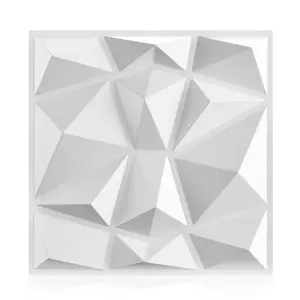 Aadesh 3D Cubic Wall Panel, Geometric Texture Design, PVC Waterproof and Fireproof, Suitable for Living Room, Lobby, Bedroom, Hotel, Office, Game Room, TV Backdrop Decoration, 11.8 inches x 11.8 inches, (Includes a roll of tape for installation).
