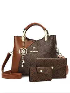 Women's Fashionable Letter Pattern Handbag & Wallet & Coin Purse, Casual Versatile Shoulder Bag Set for Daily Used, Trendy High-quality Daily Commuting Bag, Elegant Bags